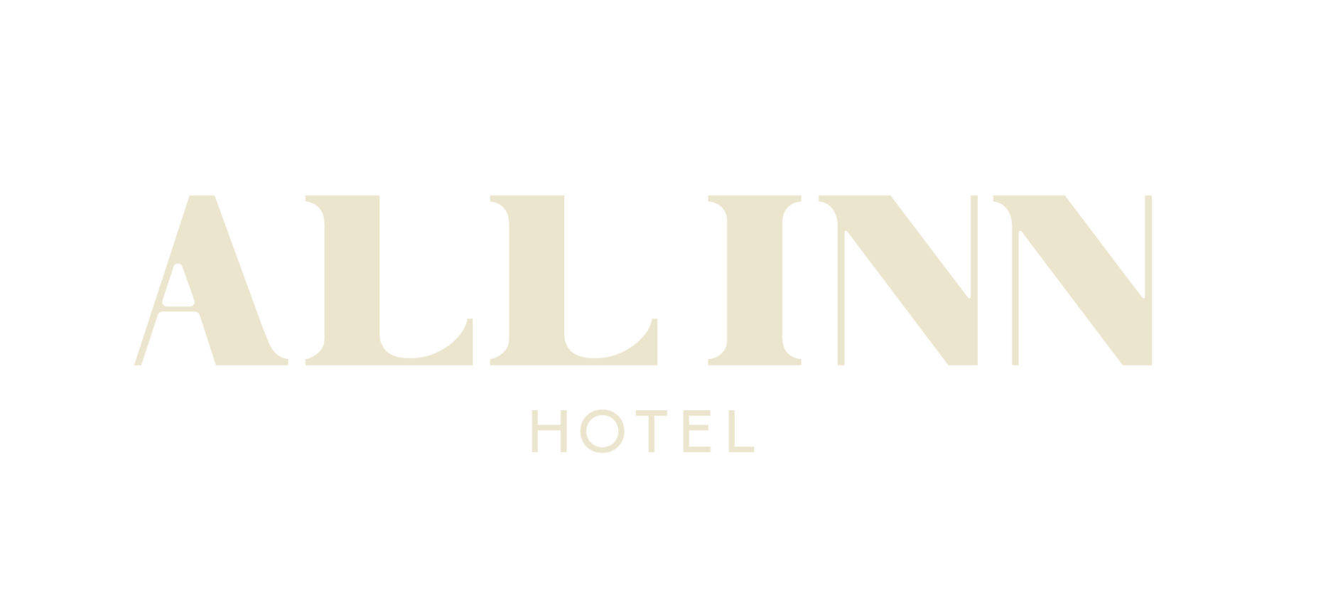 All Inn Hotel Logo letters in cream color