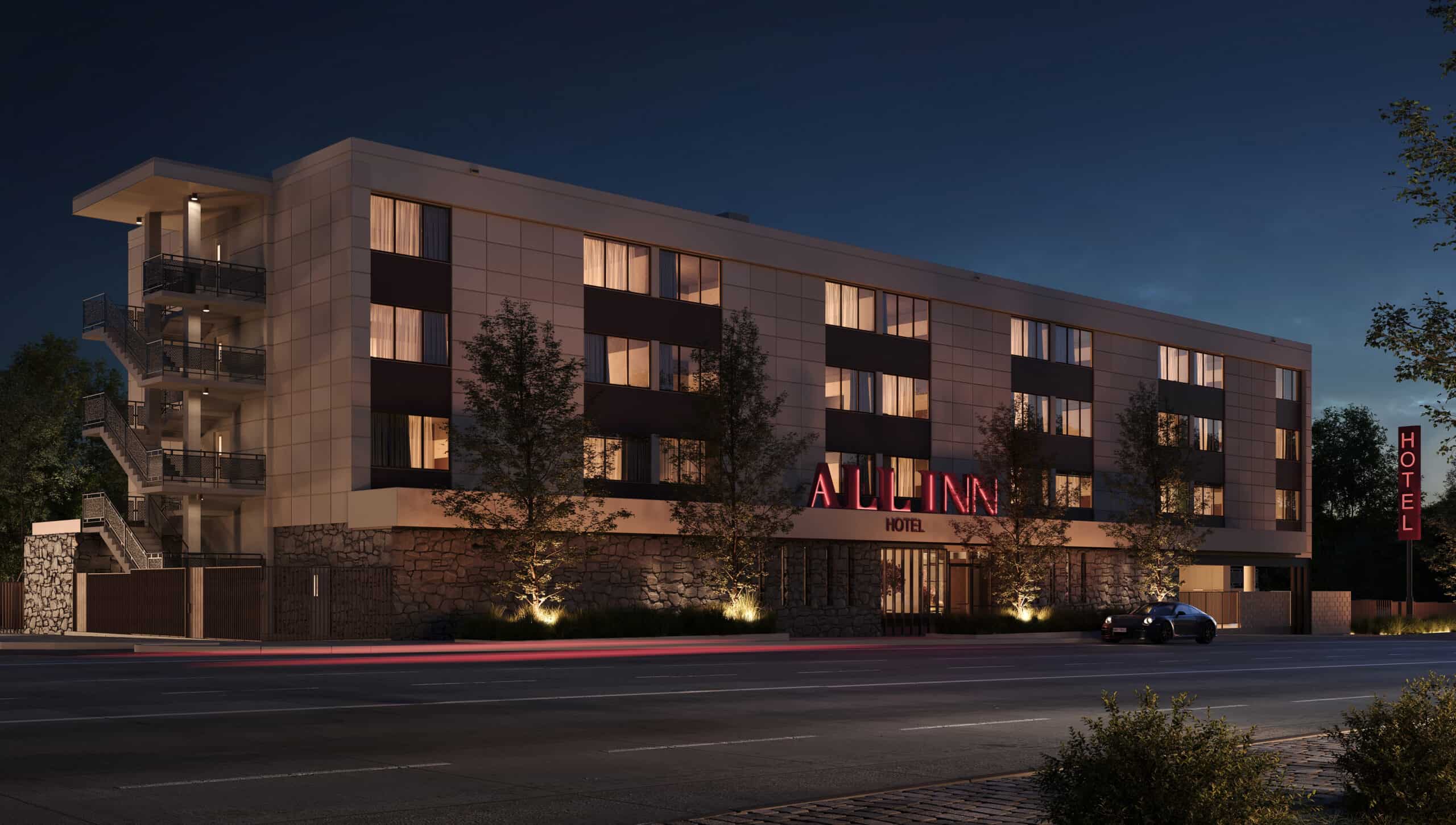 Exterior View of All Inn Hotel in Denver, Colorado