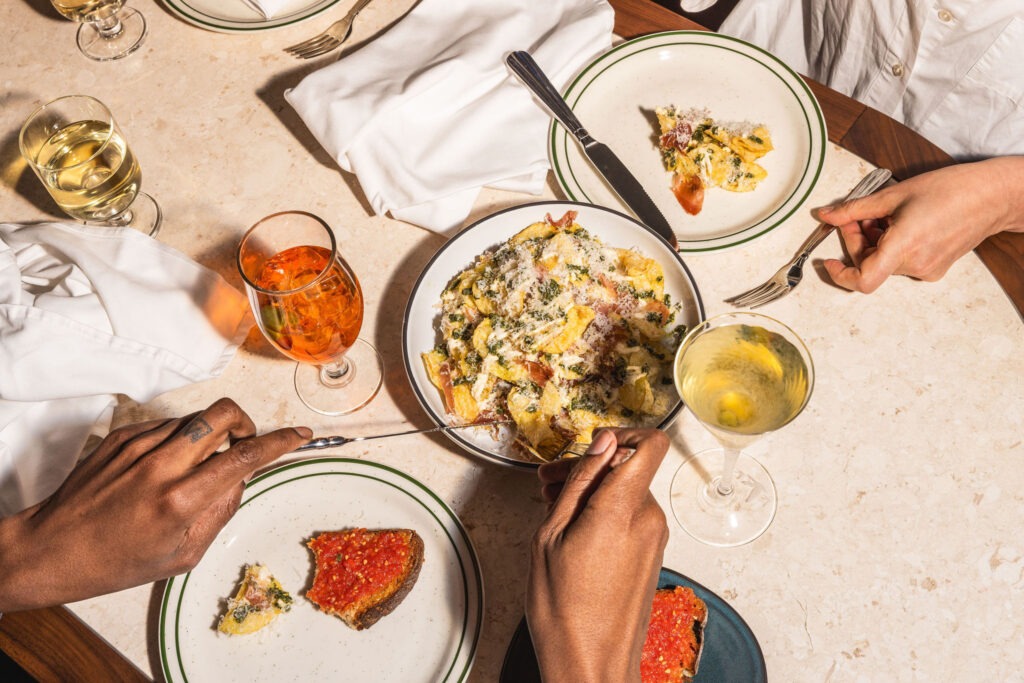 Sharing small plates Tomato Toast MediNachos FiNO Casey Wilson